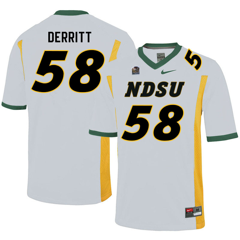 Men #58 Javier Derritt North Dakota State Bison College Football Jerseys Sale-White